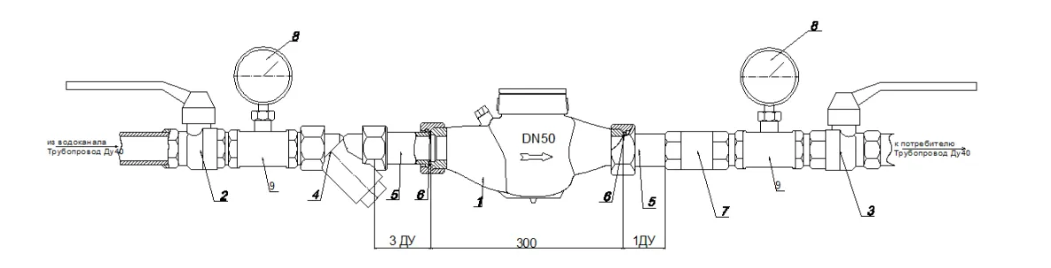 Монтажная схема ВКМ-50М