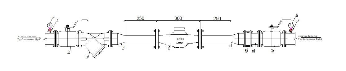 Монтажная схема ВСКМ 90-50 Фланцевый 