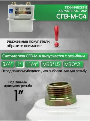 Счетчик газа СГВ-М-G4 LR (1")