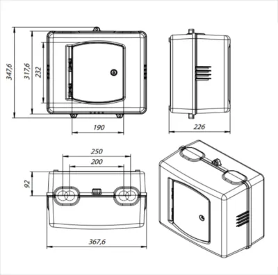 Шкаф для для счетчика газа ШС 250Д (желтый) пластик