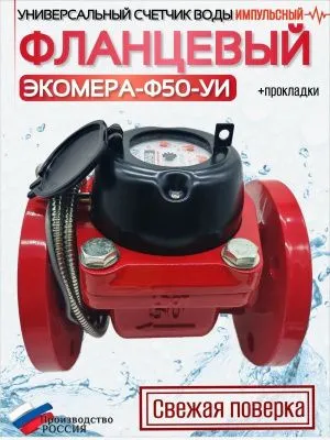 Счетчик воды ЭКОМЕРА-50И Универсальный Фланцевый Импульсный