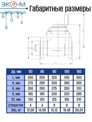 Счетчик воды ЭКОМЕРА-50 Холодный Фланцевый