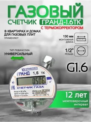 Счетчик газа ГРАНД 1.6 Тк м3