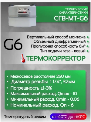 Счетчик газа СГВ-МТ-G6 LR