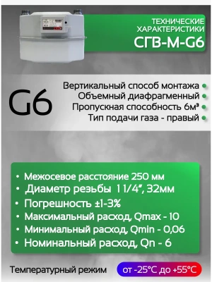 Счетчик газа СГВ-М-G6 RL