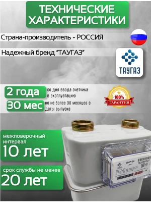 Счетчик газа ВКР G-4 левый